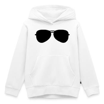 Lunettes de soleil - Sweat Premium à capuche enfant bio - blanc - Devant - AI Model Kid Female (0cm)