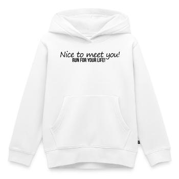 Nice To Meet You - Kids Premium Organic Hoodie - white - Front - AI Model Kid Female (0cm)