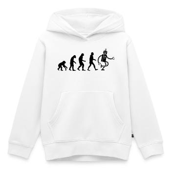 evolution robot évolution - Sweat Premium à capuche enfant bio - blanc - Devant - AI Model Kid Female (0cm)