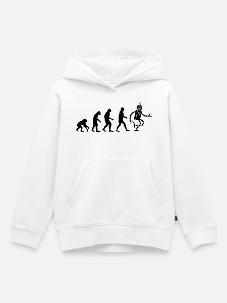 evolution robot - Kinder Premium Organic Hoodie - Weiß