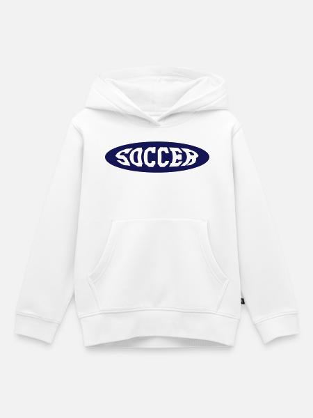 Soccer - Kinder Premium Organic Hoodie - Weiß