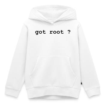 Geek - GOOT ROOT ? - Sweat Premium à capuche enfant bio - blanc - Devant - AI Model Kid Female (0cm)