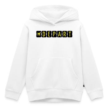 Départ - Sweat Premium à capuche enfant bio - blanc - Devant - AI Model Kid Female (0cm)