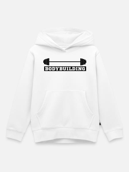 Hantel - Kinder Premium Organic Hoodie - Weiß