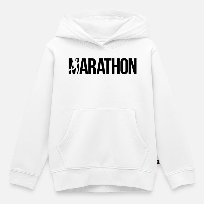 marathon - Kinder Premium Organic Hoodie - Weiß