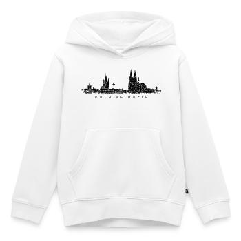 Köln am Rhein Kölner Skyline (Vintage Schwarz) - Kinder Premium Organic Hoodie - Weiß - Vorne - AI Model Kid Female (0cm)