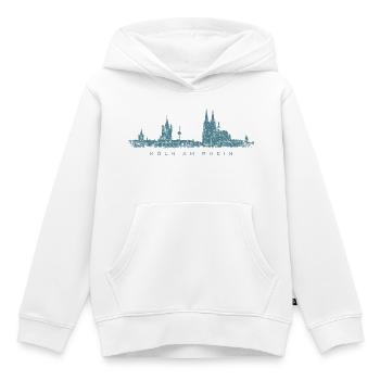 Köln am Rhein Kölner Skyline (Vintage Blau) - Kinder Premium Organic Hoodie - Weiß - Vorne - AI Model Kid Female (0cm)