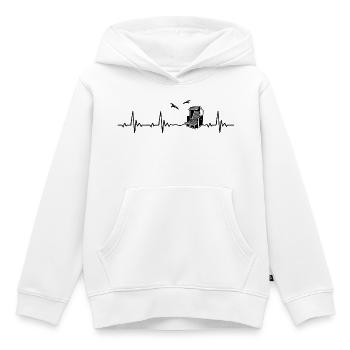 Heartbeat Beach Chair Baltic Sea Heart Rate - Kids Premium Organic Hoodie - white - Front - AI Model Kid Female (0cm)