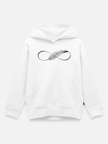 Lignes mignonnes Infinity Spring - Sweat Premium à capuche enfant bio - blanc