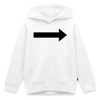 Pfeil nach rechts - Kinder Premium Organic Hoodie - Weiß - Vorne - AI Model Kid Female (0cm)