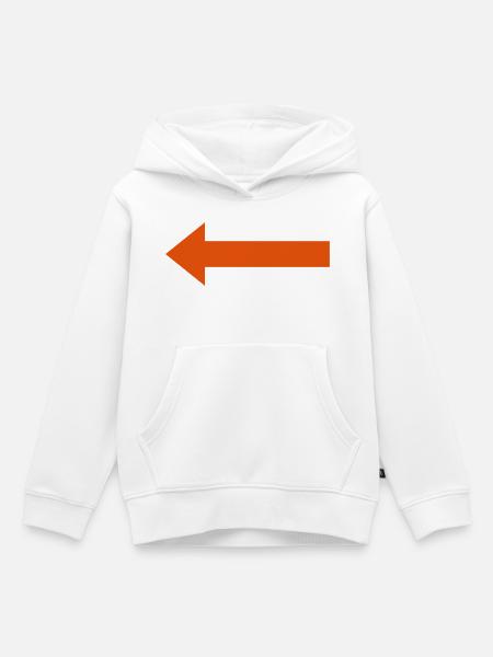 Oranger Pfeil nach links - Kinder Premium Organic Hoodie - Weiß