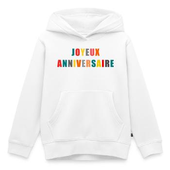 JAHRESTAG. ALLES GUTE ZUM GEBURTSTAG!. ALLES GUTE ZUM GEBURTSTAG!. - Kinder Premium Organic Hoodie - Weiß - Vorne - AI Model Kid Female (0cm)