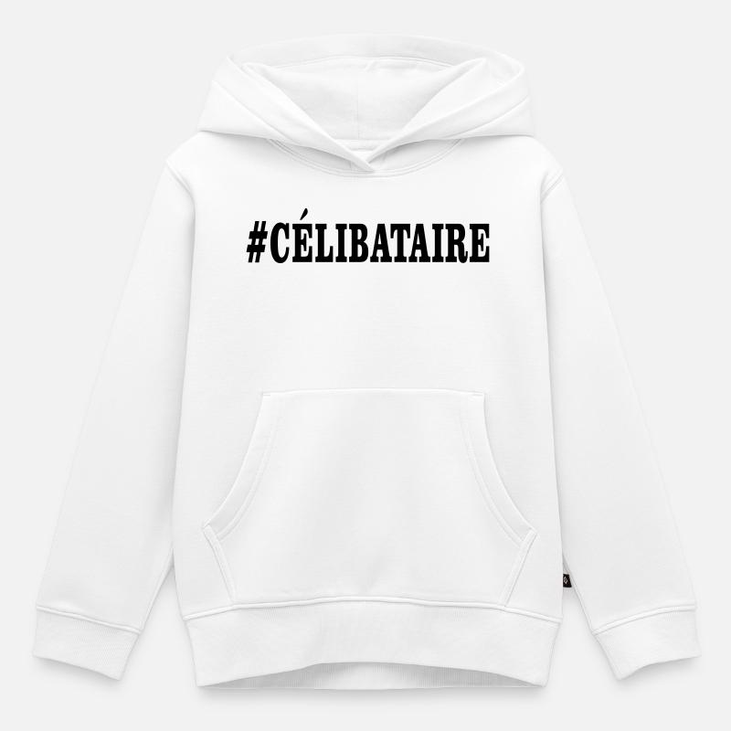 celibataire - Sweat Premium à capuche enfant bio - blanc