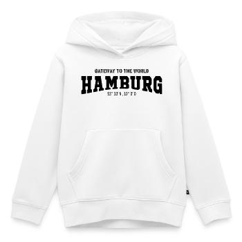 HAMBURG - Kinder Premium Organic Hoodie - Weiß - Vorne - AI Model Kid Female (0cm)