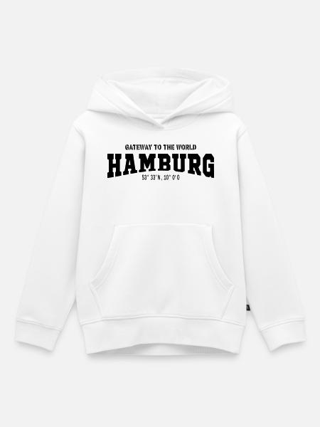 HAMBURG - Kinder Premium Organic Hoodie - Weiß