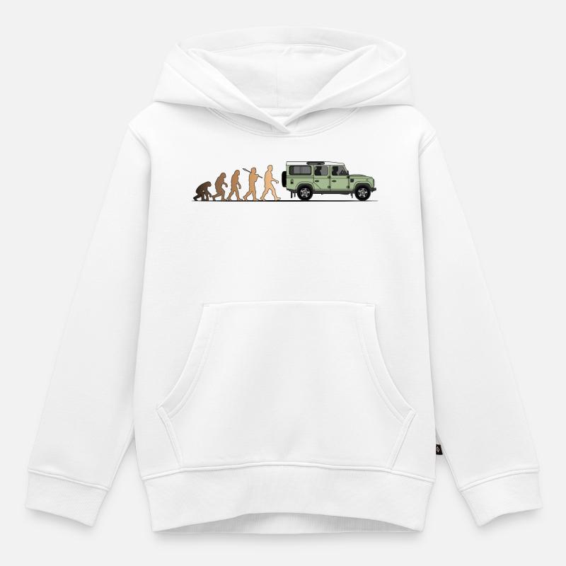 Defender Evolution 110 Farbe - Kinder Premium Organic Hoodie - Weiß