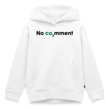 No CO2 Comment – Clean Energy Statement - Kids Premium Organic Hoodie - white - Front - AI Model Kid Female (0cm)
