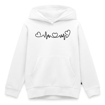 Herzfrequenz mit drei Herzen - Kinder Premium Organic Hoodie - Weiß - Vorne - AI Model Kid Female (0cm)