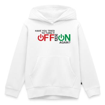 Vibrant Power Button Typography Design - Kids Premium Organic Hoodie - white - Front - AI Model Kid Female (0cm)