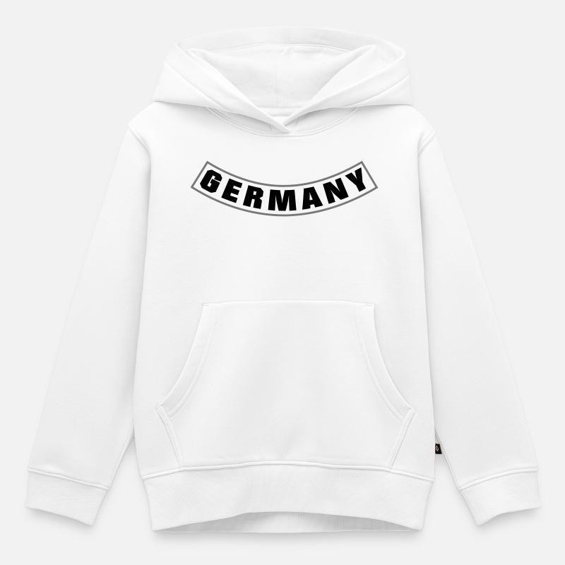 Germany Rocker Patch Bottom Rocker - Sweat Premium à capuche enfant bio - blanc