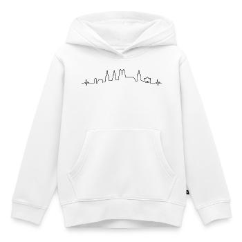 Herz Herzschlag München Bayern Denkmal Silhouette - Kinder Premium Organic Hoodie - Weiß - Vorne - AI Model Kid Female (0cm)