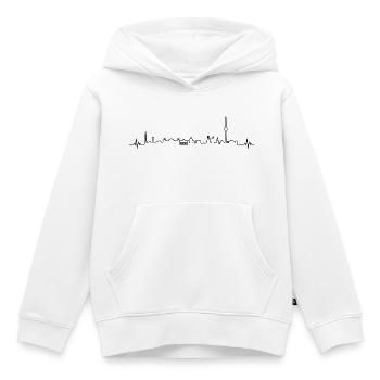 Herzschlag Berlin Hauptstadt Denkmal Silhouette - Kinder Premium Organic Hoodie - Weiß - Vorne - AI Model Kid Female (0cm)