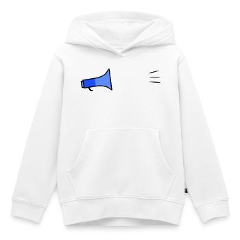 Megafon Text Template - Kids Premium Organic Hoodie - white - Front - AI Model Kid Female (0cm)