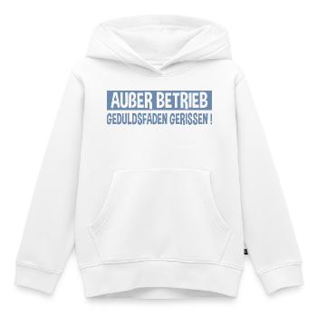 ausser betrieb geduldsfaden gerissen - Kinder Premium Organic Hoodie - Weiß - Vorne - AI Model Kid Female (0cm)