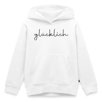 glücklich - Kinder Premium Organic Hoodie - Weiß - Vorne - AI Model Kid Female (0cm)