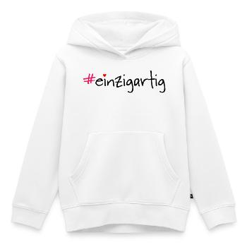 #einzigartig - Kinder Premium Organic Hoodie - Weiß - Vorne - AI Model Kid Female (0cm)