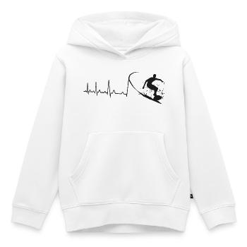 Planche de surf Surfer Surf Heartbeat - Sweat Premium à capuche enfant bio - blanc - Devant - AI Model Kid Female (0cm)