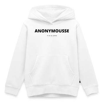 Anonymousse (ni vu ni connu) - Sweat Premium à capuche enfant bio - blanc - Devant - AI Model Kid Female (0cm)