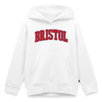 Bristol Varsity Lettering - Kids Premium Organic Hoodie - white - Front - AI Model Kid Female (0cm)