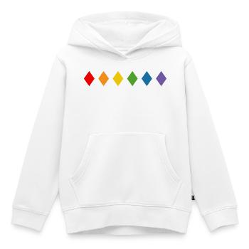 Losange arc-en-ciel - Sweat Premium à capuche enfant bio - blanc - Devant - AI Model Kid Female (0cm)