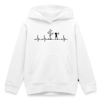 Bogenschiessen Herzschlag Bogenschützin Heartbeat - Kinder Premium Organic Hoodie - Weiß - Vorne - AI Model Kid Female (0cm)