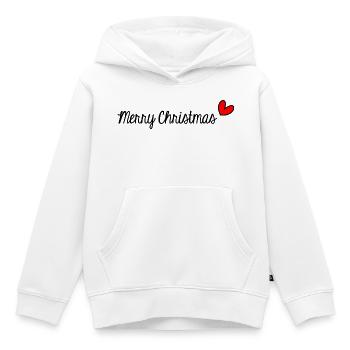 FROHE WEIHNACHTEN. WEIHNACHTEN. FROHE WEIHNACHTEN. NEUJAHRSTAG. - Kinder Premium Organic Hoodie - Weiß - Vorne - AI Model Kid Female (0cm)