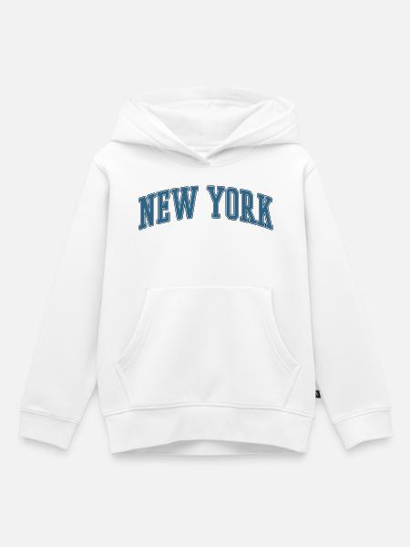 New York Arc-Schriftzug - Kinder Premium Organic Hoodie - Weiß