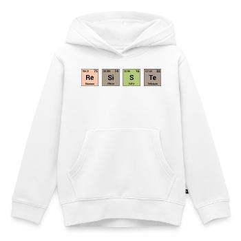 Résiste en éléments périodiques - Sweat Premium à capuche enfant bio - blanc - Devant - AI Model Kid Female (0cm)