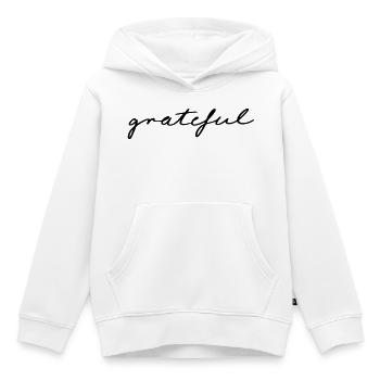 Reconnaissant - Sweat Premium à capuche enfant bio - blanc - Devant - AI Model Kid Female (0cm)