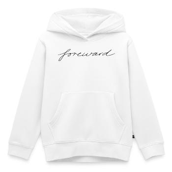 En avant - Sweat Premium à capuche enfant bio - blanc - Devant - AI Model Kid Female (0cm)