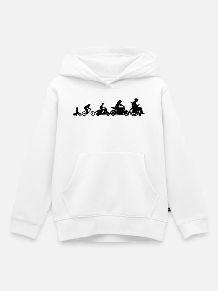 Evolution 2 Laufräder - Kinder Premium Organic Hoodie - Weiß