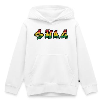 Police de graffiti rastafari SWAG - Sweat Premium à capuche enfant bio - blanc - Devant - AI Model Kid Female (0cm)