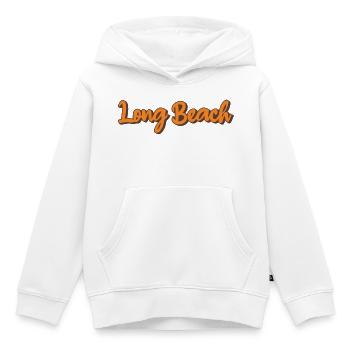 Script rétro de Long Beach - Sweat Premium à capuche enfant bio - blanc - Devant - AI Model Kid Female (0cm)