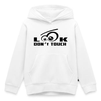 Nur Gucken nicht Anfassen ! - Kinder Premium Organic Hoodie - Weiß - Vorne - AI Model Kid Female (0cm)