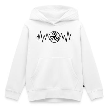 Triskel Herzfrequenz - Kinder Premium Organic Hoodie - Weiß - Vorne - AI Model Kid Female (0cm)