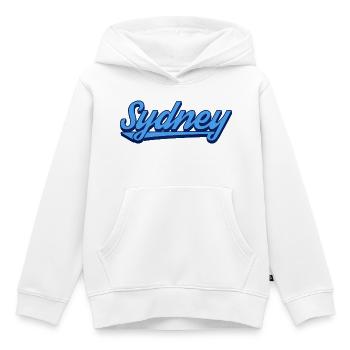 Sydney Ocean Script Logo - Kinder Premium Organic Hoodie - Weiß - Vorne - AI Model Kid Female (0cm)