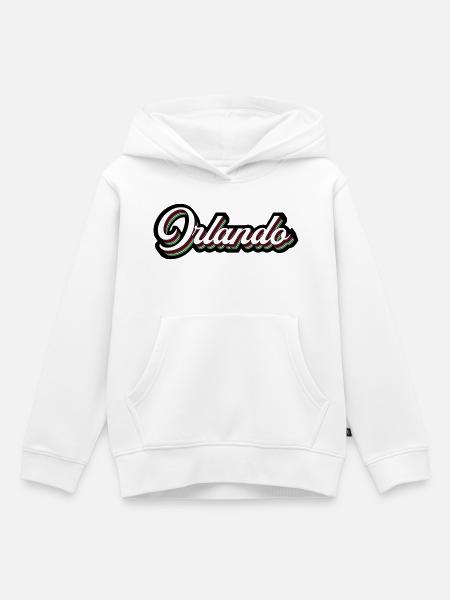 Orlando Rainbow Script - Kinder Premium Organic Hoodie - Weiß