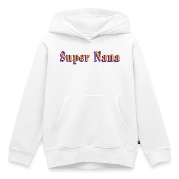 super nana - Sweat Premium à capuche enfant bio - blanc - Devant - AI Model Kid Female (0cm)