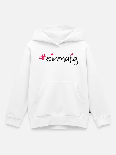 #einmalig - Kinder Premium Organic Hoodie - Weiß