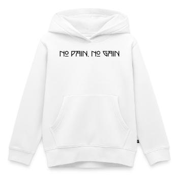 No Pain No Gain - Kids Premium Organic Hoodie - white - Front - AI Model Kid Female (0cm)